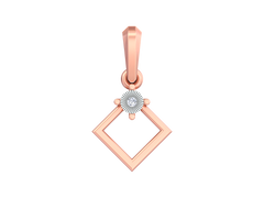 18K Gold & Diamond Solitaire Pendant KSK087