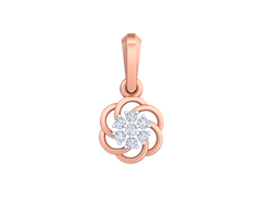 18K Gold & Diamond Floral Pendant KSK114