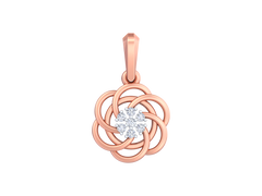 18K Gold & Diamond Floral Pendant KSK133