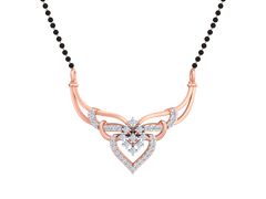 18K Gold & Diamond Heart Mangalsutra For Women KSK185