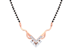 18K Gold & Diamond Beaded Mangalsutra For Women KSK204