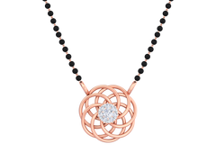 18K Gold & Diamond Beaded Mangalsutra For Women KSK209