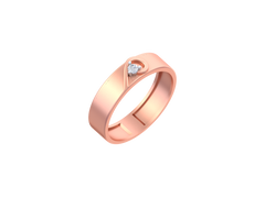 18K Gold & Diamond Solitaire Band Ring For Men KSK213