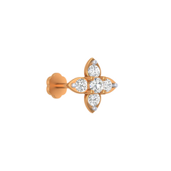 18K Gold & Diamond Nose Pin NP-104