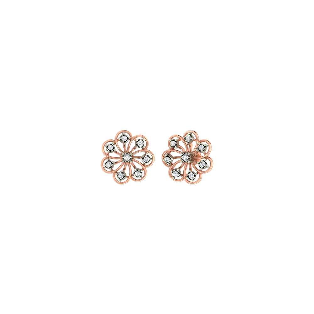 Floral Diamond Studs Earring
