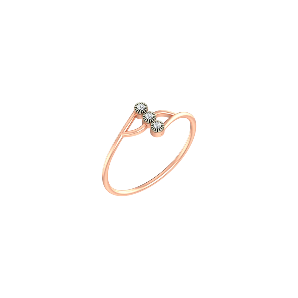 Minimal Dailywear Gold and Diamond Ring - Kesav Diamond
