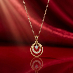 Gold & Diamond Halo Moon Pendant KRB40200