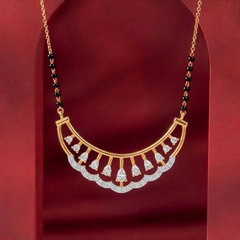 Gold & Diamond Wedding Mangalsutra For Women KRC50088