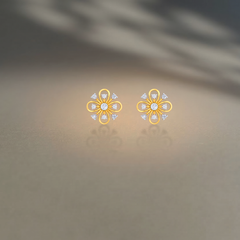 Yellow Gold Diamond Earring | under 40k