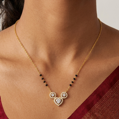 Gold & Diamond Heart Mangalsutra For Women KRC50129