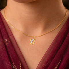 Gold & Diamond Initial Pendant KRC40565