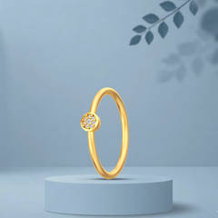 Gold & Diamond Band Ring For Women KRC10816