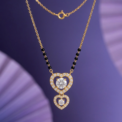 Gold & Diamond Heart Mangalsutra For Women KRC50126