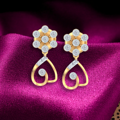 Yellow Gold Diamond Earring | under 40k