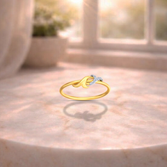 Gold & Diamond Band Ring For Women KRC10326