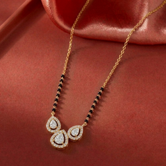 Gold & Diamond Beaded Mangalsutra For Women KRC50131