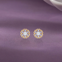 Gold & Diamond Women Floral Stud Earring KRC40639E