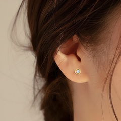 Yellow Gold Diamond Earring Close up shot | under 40k