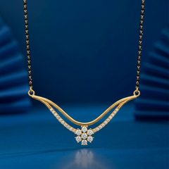 Gold & Diamond Elegant Modern Mangalsutra For Women KRC50083