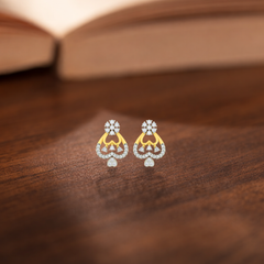 Gold & Diamond Stud Women Earring KRC40742E