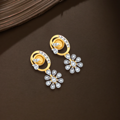 Yellow Gold Diamond Earring | under 40k