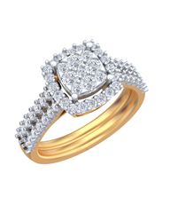 18K Gold & Diamond Ring For Women KRB10286