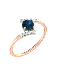 18K Gold & Diamond Gemstone Ring For Women KRA10625