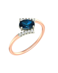 18K Gold & Diamond Gemstone Ring For Women KRA10626