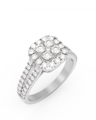 White Gold & Diamond Ring For Women KRL10410
