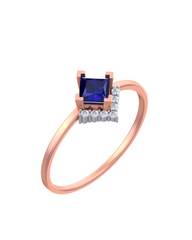 18K Gold & Diamond Gemstone Ring For Women KSK171