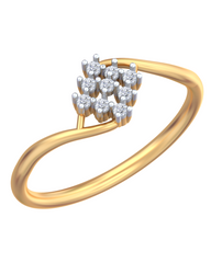 18K Gold & Diamond Dailywear Ring For Women KRB10181