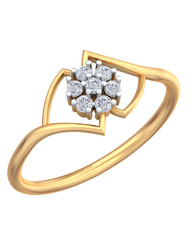 18K Gold & Diamond Dailywear Ring For Women KRB10160
