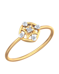18K Gold & Diamond Ring For Women KRB10156