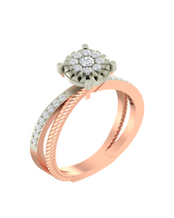 18K Gold & Diamond Engagement Ring For Women KRA10057
