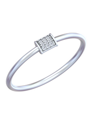 White Gold & Diamond Band Ring For Women KRB10465