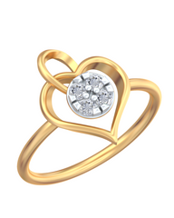 18K Gold & Diamond Dailywear Ring For Women KRB10479