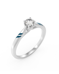 White Gold & Diamond Solitaire Ring For Women KRC10323