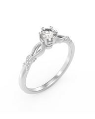 White Gold & Diamond Solitaire Ring For Women KRC10324
