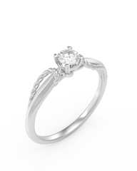 White Gold & Diamond Solitaire Ring For Women KRC10325