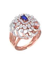 18K Gold & Diamond Ring For Women KRI10593