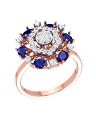 18K Gold & Diamond Gemstone Ring For Women KRI10591