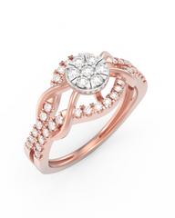 18K Gold & Diamond Ring For Women KRL10438