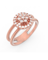 18K Gold & Diamond Ring For Women KRL10439