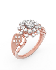 18K Gold & Diamond Ring For Women KRL10497