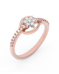 18K Gold & Diamond Band Ring For Women KRC10455