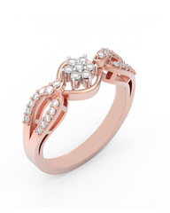 18K Gold & Diamond Ring For Women KRC10457