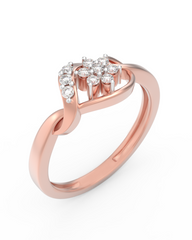 18K Gold & Diamond Ring For Women KRC10458