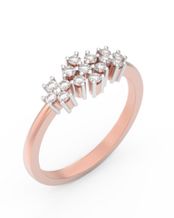 18K Gold & Diamond Band Ring For Women KRC10452