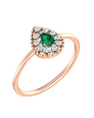 18K Gold & Diamond Gemstone Ring For Women KRB10129-A