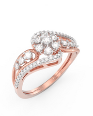 18K Gold & Diamond Engagement Ring For Women KRL10419